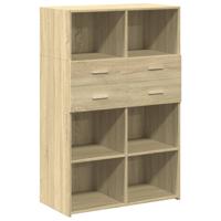 Hoge kast 80x42,5x124 cm bewerkt hout sonoma eikenkleurig - thumbnail