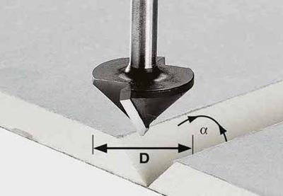 Festool HW S8 D12,5/45° Freesbit Gipsplaatfrees 45° S 8 mm 12,5mm - 491000