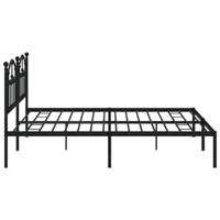 Bedframe met hoofdbord metaal zwart 193x203 cm - thumbnail