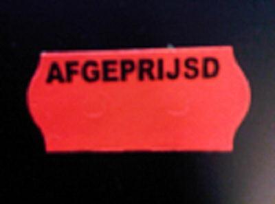 Etiket 2612 fluor rood perm AFGEPRIJSD Etiket 2612 fluor rood perm AFGEPRIJSD