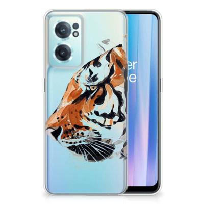 Smartphone hoesje OnePlus Nord CE 2 5G Watercolor Tiger Smartphone hoesje OnePlus Nord CE 2 5G Watercolor Tiger