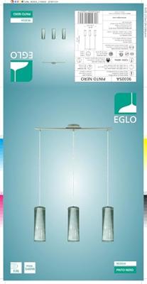 Eglo HanglampPinto Nero 3-lichts nikkel smoke glas - 90305