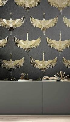 Marburg Kumano; The New Design Book Behang met kraanvogels - 34532