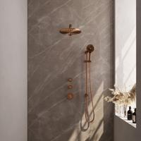 Copper Carving thermostatische inbouw regendouche SET 20, 30 cm douchekop, 3-standen handdouche, koper geborsteld - thumbnail