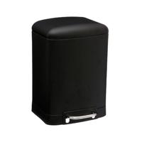 5Five Prullenbak|pedaalemmer - zwart - metaal - 6 liter - 23 x 32 cm - thumbnail