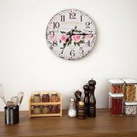 VidaXL Wandklok vintage stijl 30 cm bloemen - thumbnail