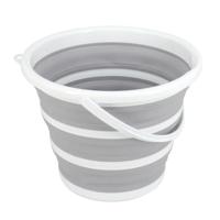 Clean Home Opvouwbare Emmer 10L Grijs/Wit - thumbnail