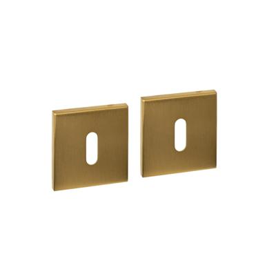 Sleutelrozetten verdekt 53x53x6mm PVD messing mat