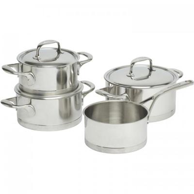 Demeyere Pannenset - Kookpan ø 16, 18, 20 cm & Steelpan ø 16 cm + Deksels Atlantis 7 - RVS - 4 Delig