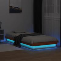 Bedframe LED massief grenenhout wasbruin 75x190 cm - thumbnail