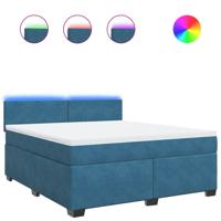 Boxspring met matras fluweel blauw 180x200 cm - thumbnail