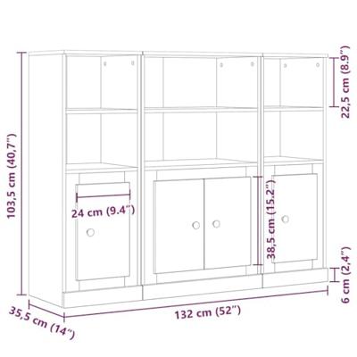 Hoge kast 132x35,5x103,5 cm bewerkt hout zwart eikenkleurig