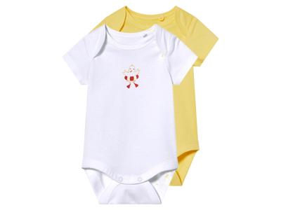 lupilu 2 Baby rompers (Geel/wit, 50/56)