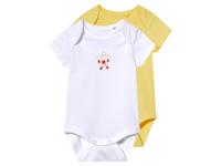 lupilu 2 Baby rompers (Geel/wit, 50/56) - thumbnail