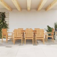 Tuinstoelen stapelbaar 8 st 56,5x57,5x91 cm massief teakhout - thumbnail