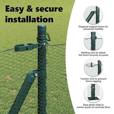 VidaXL Afrasteringspaal groen 10 x 0,8 m (50 mm gaas) staal en pvc