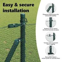 VidaXL Afrasteringspaal groen 10 x 0,8 m (50 mm gaas) staal en pvc - thumbnail