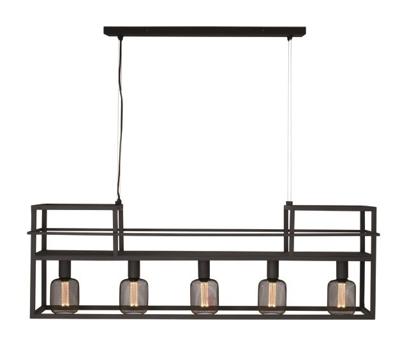 Freelight Hanglamp Culinara 5 lichts met rek L 120 cm zwart