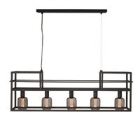 Freelight Hanglamp Culinara 5 lichts met rek L 120 cm zwart - thumbnail