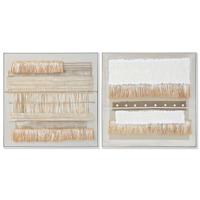 Schilderij Home ESPRIT Wit Natuurlijk Boho 82 x 4,5 x 82 cm (2 Stuks) - thumbnail