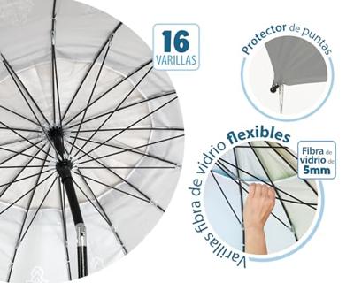 Strandparasol Wit Ø 220 cm SPF50+ Boho