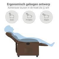 Fauteuil verstelbaar elektrisch stof bruin - thumbnail