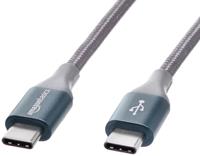 Amazon Basics Snellaadkabel, USB-C naar USB-A 2.0, omwikkeld met nylon vlecht, 480 MBit/s, USB-IF-gecertificeerd, voor Apple iPhone 15, iPad, Samsung Galaxy, tablets, laptops, 3 m, donkergrijs - thumbnail