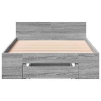 Bedframe met lade bewerkt hout grijs sonoma eiken 90x190 cm - thumbnail