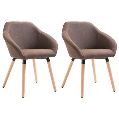 VidaXL Eetkamerstoelen 2 st stof bruin