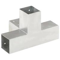 VidaXL Paalverbindingen 4 st x-vorm 71x71 mm gegalvaniseerd metaal - thumbnail