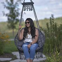 Vivere Deluxe Macrame Hangmatstoel (Kleur: grijs) - thumbnail