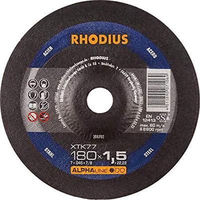 Rhodius 208702 Doorslijpschijf gebogen 180 mm 1 stuk(s) Staal Rhodius 208702 Doorslijpschijf gebogen 180 mm 1 stuk(s) Staal