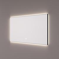 HIPP Design spiegel Mat Zwart met Indirecte LED Rondom 100 x 70 x 3 cm + Touch Dimmer + Spiegelverwarming + Kleurenwissel - thumbnail