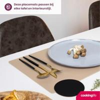 Cookinglife Placemats - Dubbelzijdig - Vegan leer - Bruin / Zand 46 x 33 cm - 6 Stuks - thumbnail