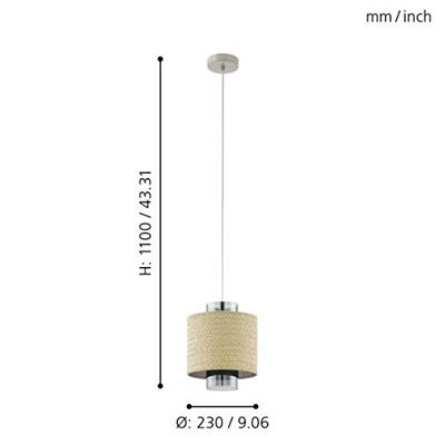 Eglo Landelijke hanglampMediouna Ø 23cm - 43393