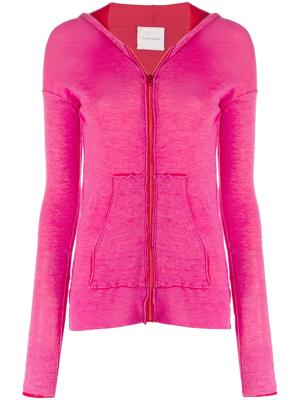 Fine Edge layered knitted hoodie - PINK