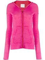 Fine Edge layered knitted hoodie - PINK - thumbnail