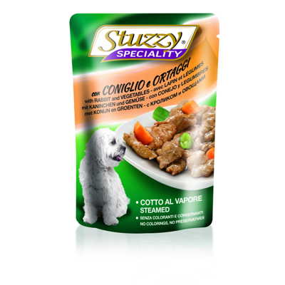 Stuzzy Sfilaccetti hondenvoer kalf & pasta 100g