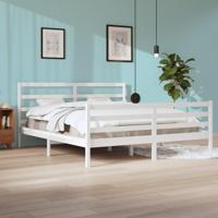 Bedframe massief grenenhout wit 200x200 cm - thumbnail