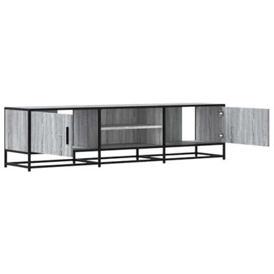 Tv-meubel 160x35x41 cm bewerkt hout metaal grijs sonoma eiken