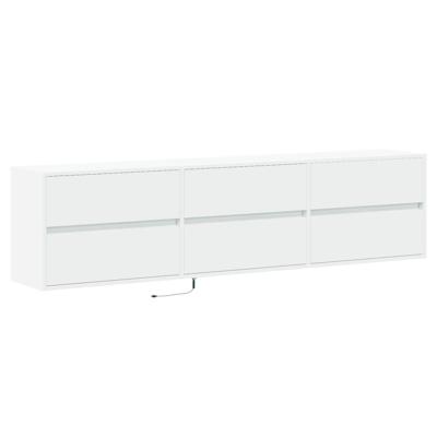 Tv-wandmeubel met LED-verlichting 180x31x45 cm wit
