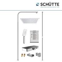 Regendouche Opbouwset Thermostatisch Schutte Ocean 3 Functies Glazen Planchet Chroom Antraciet Schütte - thumbnail