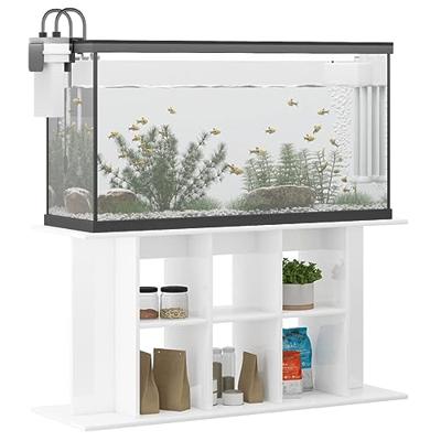 Aquariumstandaard 120x40x60 cm bewerkt hout hoogglans wit - thumbnail
