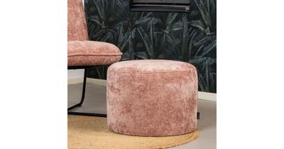 Bronx71 Poef Juna chenille stof roze