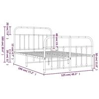 Bedframe met hoofd- en voeteneinde metaal zwart 120x190 cm - thumbnail