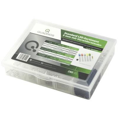 Quadrios LED-assortiment Rood, Groen, Geel, Blauw, Koud-wit, Warm-wit 5 mm 20 mA 3.0 V