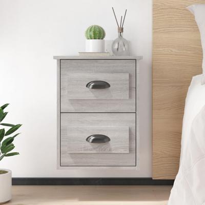Nachtkastjes 2 st wandgemonteerd 41,5x36x53 cm grijs sonoma