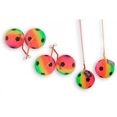 Premium Voetbal Trainer Regenboogbal Met Koord - 22cm
