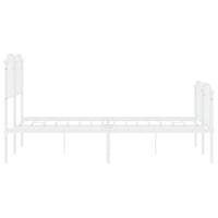 Bedframe met hoofd- en voeteneinde metaal wit 135x190 cm - thumbnail