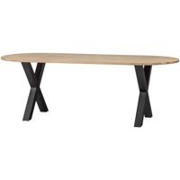 WOOOD Ovale Eettafel 'Tablo' met X-poot, 220 x 90cm - thumbnail